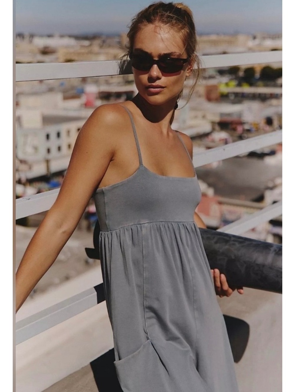 FP Movement Hot Shot Strappy Onsie in Storm • XS • NWT - Picture 2 of 9
